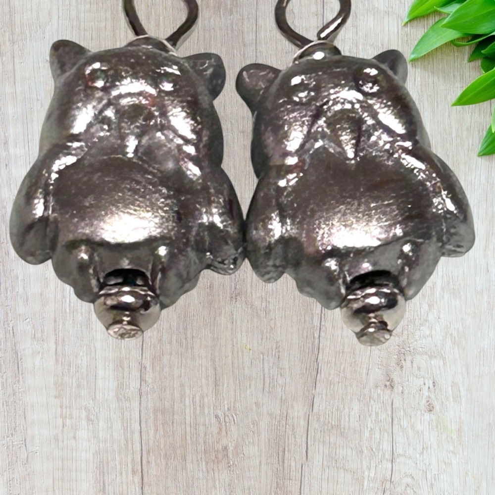 HAND CRAFTED Earrings Owl Silver Dangle Harry Potter Steampunk Hedwig Pierced - Picture 2 of 5